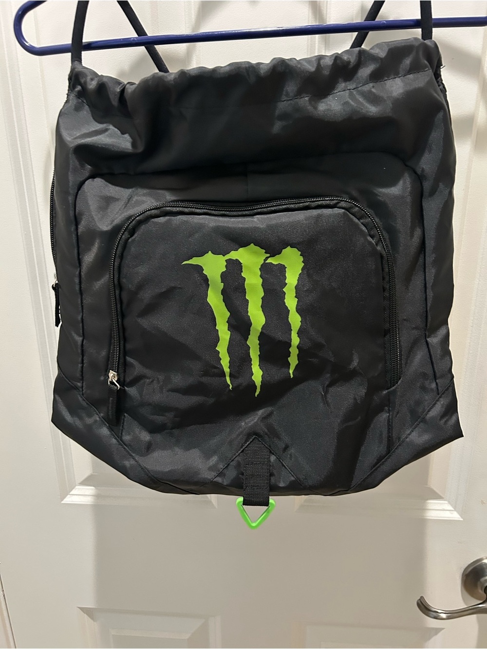 Black Backpack with Neon Green Logo - Men's Bag